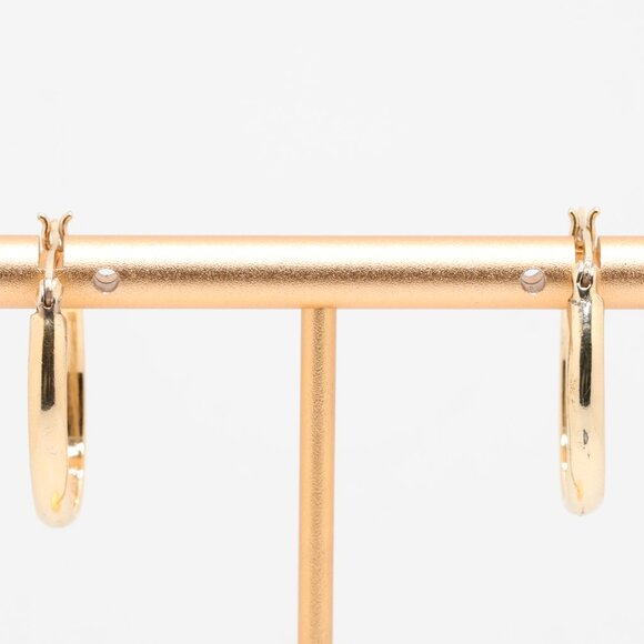 Vintage Sterling Silver Gold Plated Hoop Earrings - Picture 4 of 4